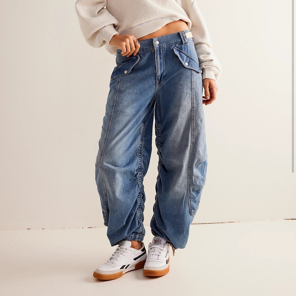 Free People Blue Boyfriend Jeans Relaxed Fit